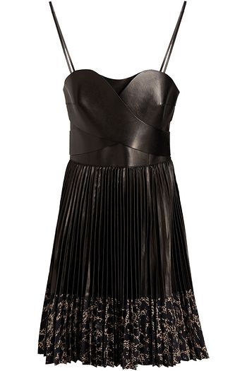 ROBERTO CAVALLI Kleid aus bedrucktem Leder mit Falten