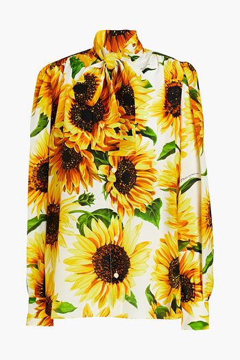 DOLCE & GABBANA Hemd aus Seiden-Georgette mit floralem Print