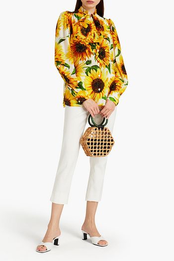 DOLCE & GABBANA Hemd aus Seiden-Georgette mit floralem Print