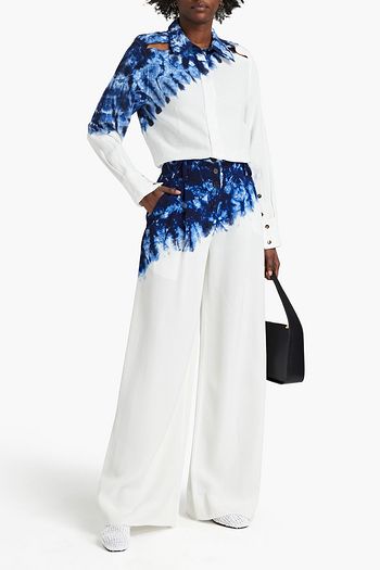 PROENZA SCHOULER Hose mit weitem Bein aus Webstoff mit Batikmuster