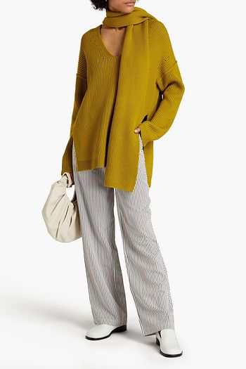 PROENZA SCHOULER Gestreifte Hose mit geradem Bein aus Popeline
