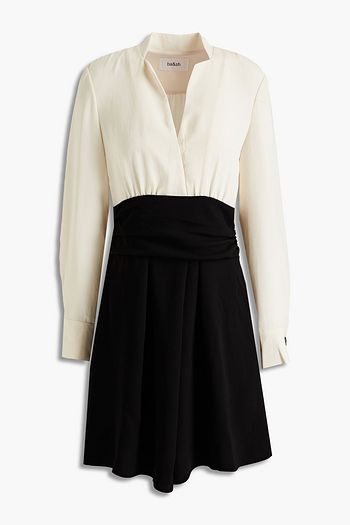 BA&SH Clelia two-tone crepe mini dress