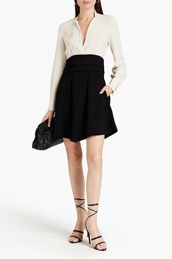 BA&SH Clelia two-tone crepe mini dress