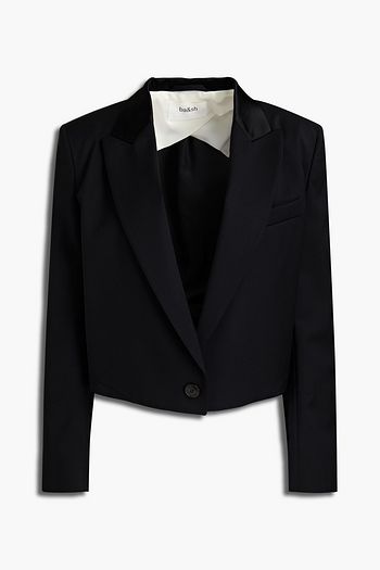 BA&SH Coppola Cropped Blazer aus Woll-Twill mit Satinbesatz