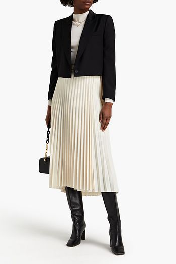 BA&SH Coppola Cropped Blazer aus Woll-Twill mit Satinbesatz