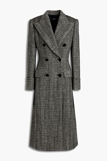 DOLCE & GABBANA Double-breasted herringbone wool-blend tweed coat