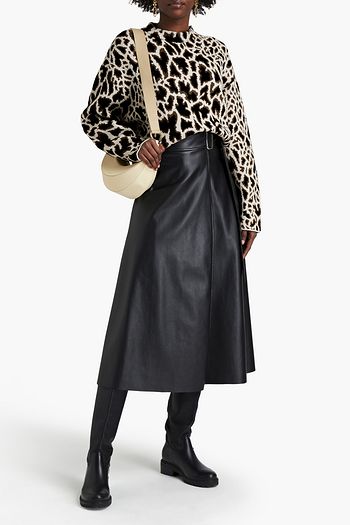 PROENZA SCHOULER Pullover aus Jacquard-Strick aus einer Wollmischung mit Leopardenprint