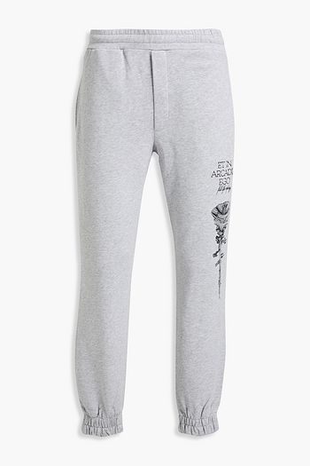 MCQ ALEXANDER MCQUEEN 刺繍入り メランジフレンチコットンパイル地 スウェットパンツ