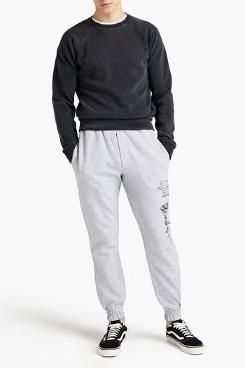 MCQ ALEXANDER MCQUEEN 刺繍入り メランジフレンチコットンパイル地 スウェットパンツ