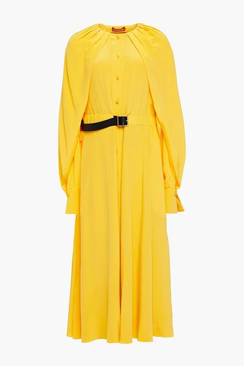 ALTUZARRA Liana belted silk crepe de chine midi dress