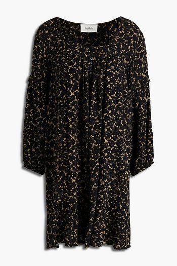 BA&SH Elroy gathered printed crepe mini dress