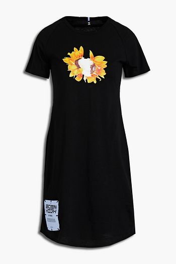 MCQ ALEXANDER MCQUEEN Appliquéd printed cotton-jersey mini dress
