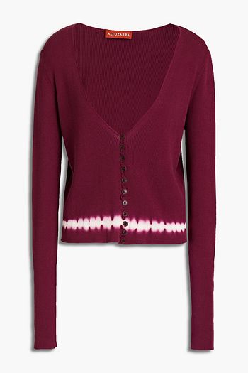 ALTUZARRA Ribbed tie-dyed cotton cardigan