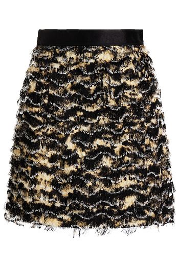 PROENZA SCHOULER Bedruckter Minirock aus Webstoff mit Fil Coupé und Satinbesatz