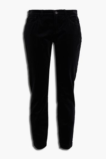 DOLCE & GABBANA Cotton-velvet slim-leg pants