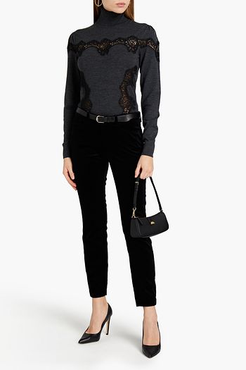 DOLCE & GABBANA Cotton-velvet slim-leg pants