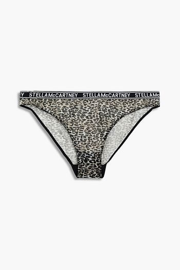STELLA MCCARTNEY Leopard-print mesh low-rise briefs