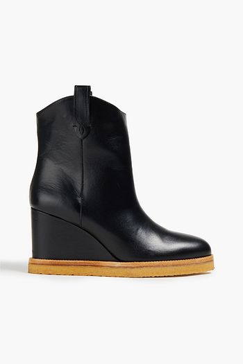 BA&SH Cristina leather wedge ankle boots
