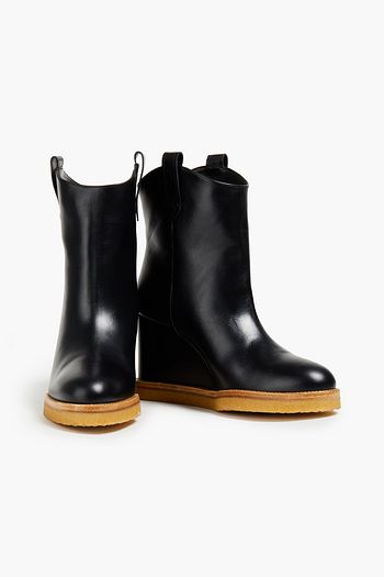 BA&SH Cristina leather wedge ankle boots