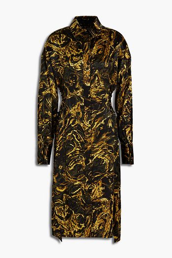 PROENZA SCHOULER Bedrucktes Kleid aus Seidensatin mit Cut-outs