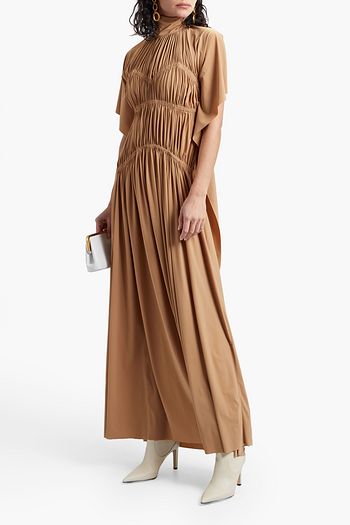 VICTORIA BECKHAM Smocked stretch-jersey maxi dress