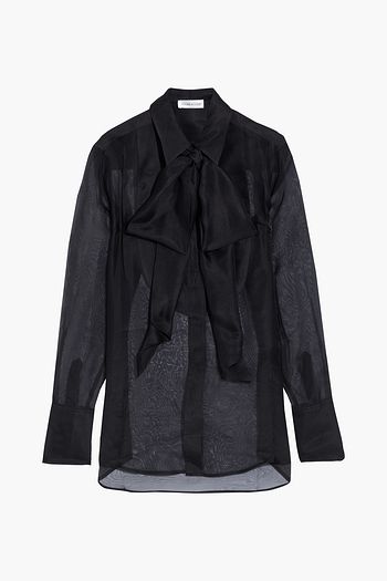 VICTORIA BECKHAM Pussy-bow silk-organza blouse