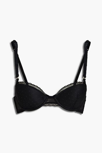 STELLA MCCARTNEY Layla Gleaming point d'esprit and lace push-up bra