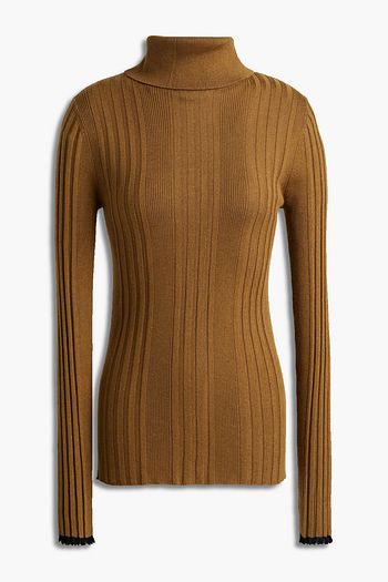 PROENZA SCHOULER Rollkragenpullover aus einer gerippten Seidenmischung