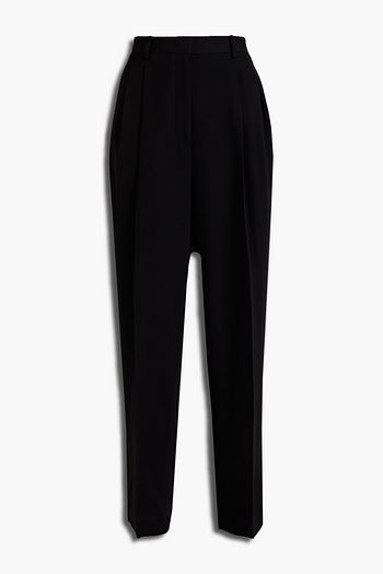 TORY BURCH Pleated crepe tapered pants