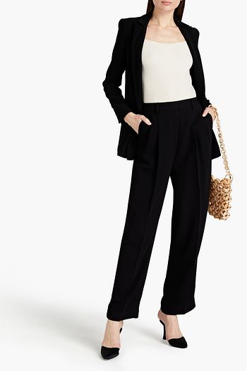TORY BURCH Pleated crepe tapered pants