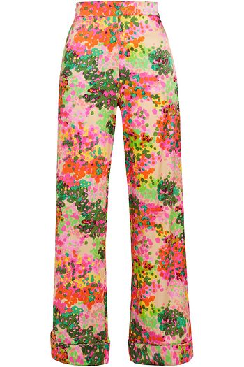 STELLA MCCARTNEY Ava Cheering printed silk-blend satin pajama pants