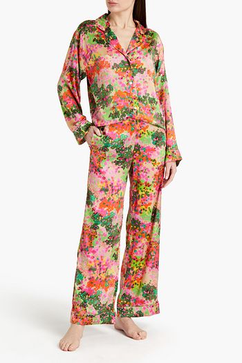 STELLA MCCARTNEY Ava Cheering printed silk-blend satin pajama pants