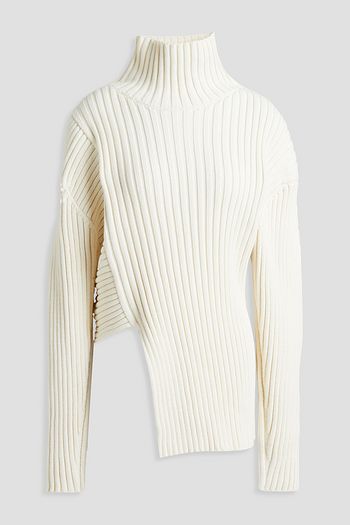 PROENZA SCHOULER Rollkragenpullover aus einer gerippten Baumwoll-, Seiden-Kaschmirmischung
