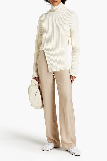 PROENZA SCHOULER Rollkragenpullover aus einer gerippten Baumwoll-, Seiden-Kaschmirmischung