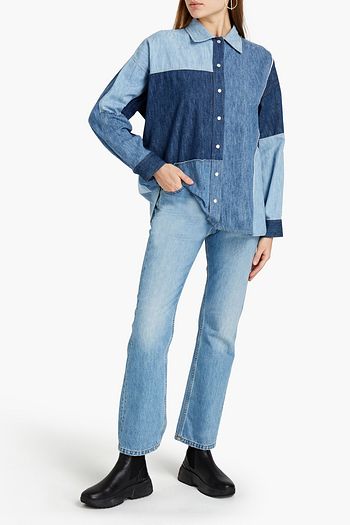 DOLCE & GABBANA Patchwork-effect denim shirt