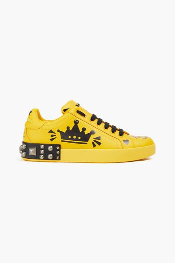 DOLCE & GABBANA Sneakers aus bedrucktem Leder mit Nieten