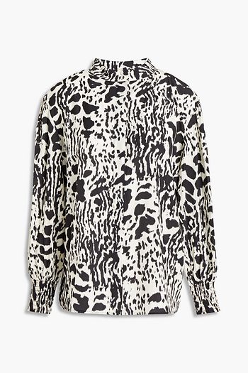 BA&SH Opus leopard-print crepe de chine blouse