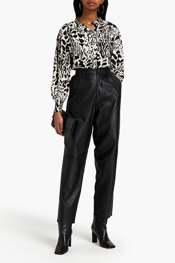 BA&SH Opus leopard-print crepe de chine blouse
