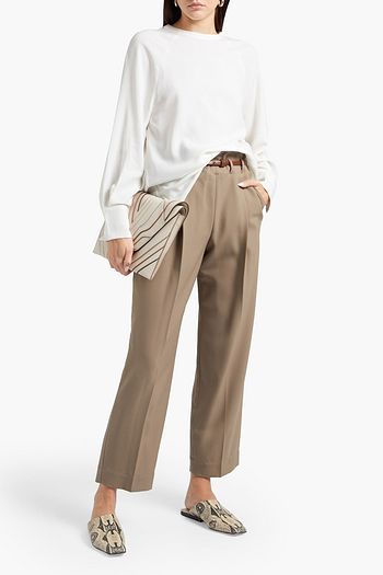 BRUNELLO CUCINELLI Bead-embellished crepe top
