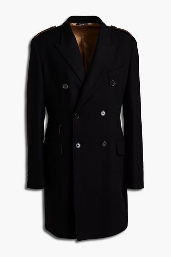 DOLCE & GABBANA Doppelreihiger Mantel aus gebürstetem Filz aus einer Wollmischung