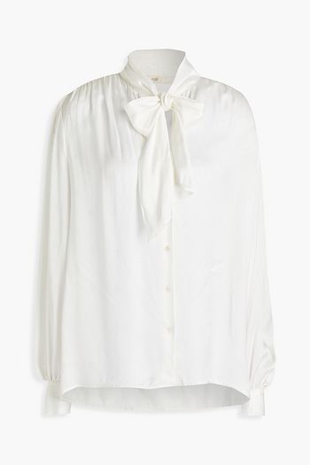 MAJE Pussy-bow jacquard blouse