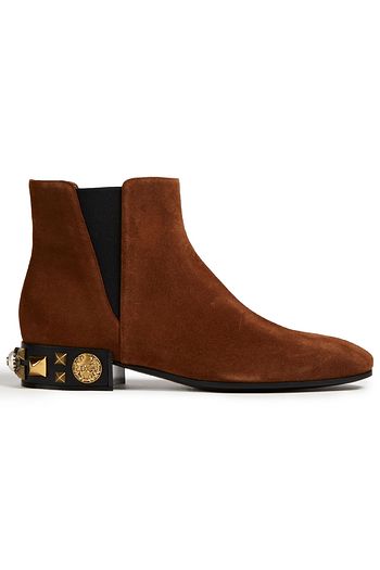 DOLCE & GABBANA Napoli Beatle Chelsea-Boots aus Veloursleder mit Verzierung