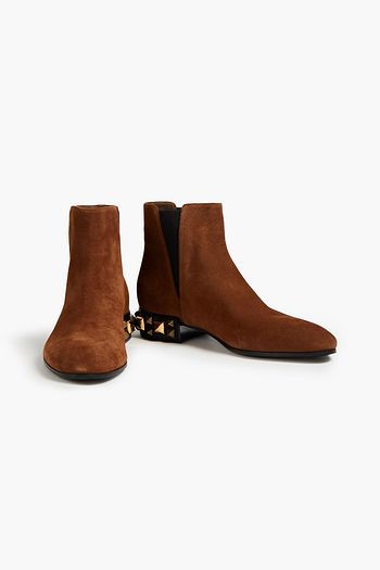 DOLCE & GABBANA Napoli Beatle Chelsea-Boots aus Veloursleder mit Verzierung