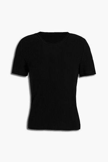 MAJE Teen cutout ribbed-knit top