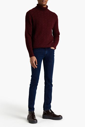 N.PEAL Donegal cable-knit cashmere turtleneck sweater