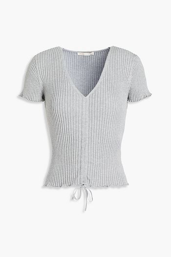 MAJE Milino metallic ribbed-knit top