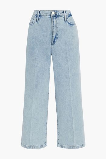 FRAME Ali Wide Crop acid-wash high-rise wide-leg jeans