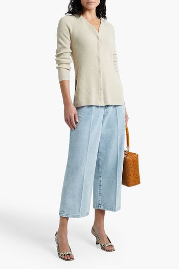 FRAME Ali Wide Crop acid-wash high-rise wide-leg jeans