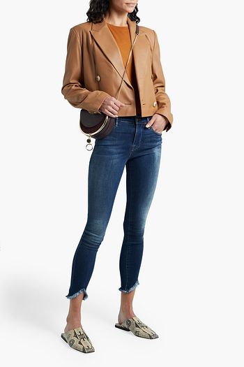 FRAME Le High Skinny cropped frayed mid-rise skinny jeans