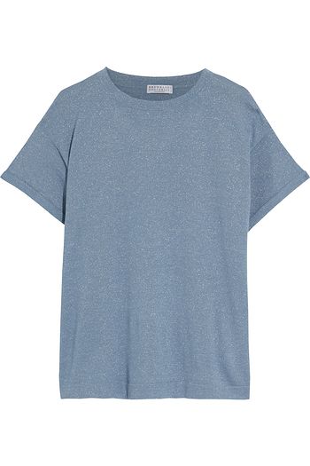BRUNELLO CUCINELLI Metallic cashmere-blend top